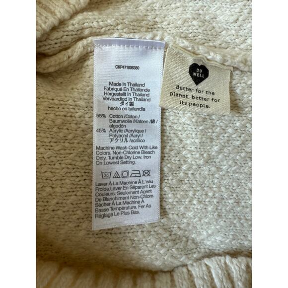 Madewell Cream One Shoulder Knit Sweater Tank Top M NWT Textured Soft Cotton - Picture 7 of 7